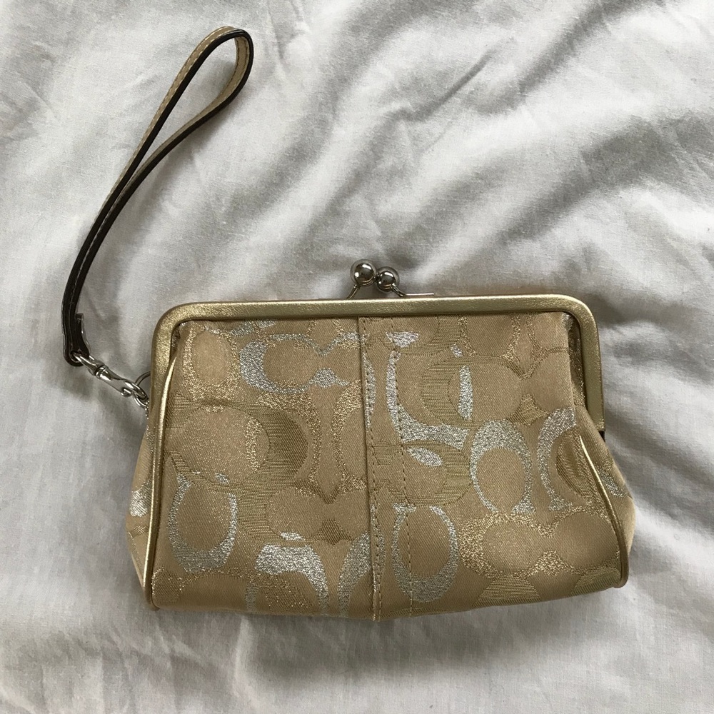 Gold coach wristlet ✨